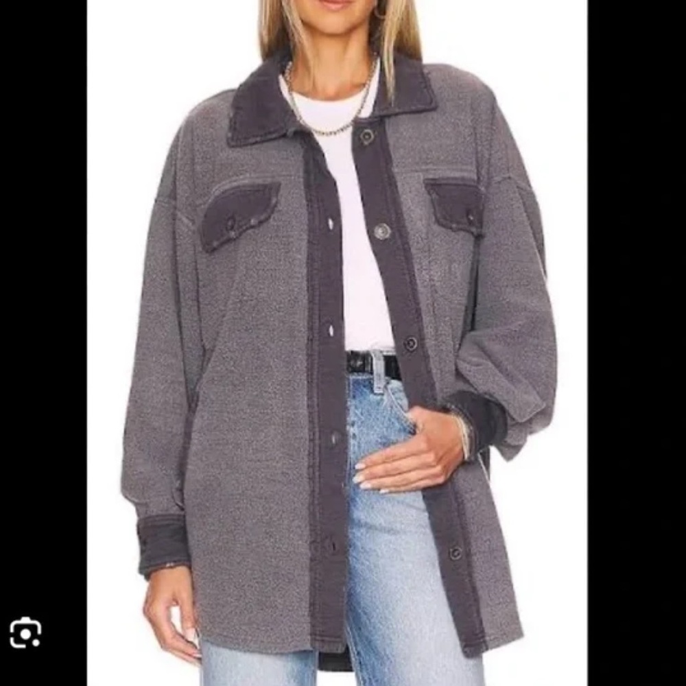 Free People Gray Utility Jacket